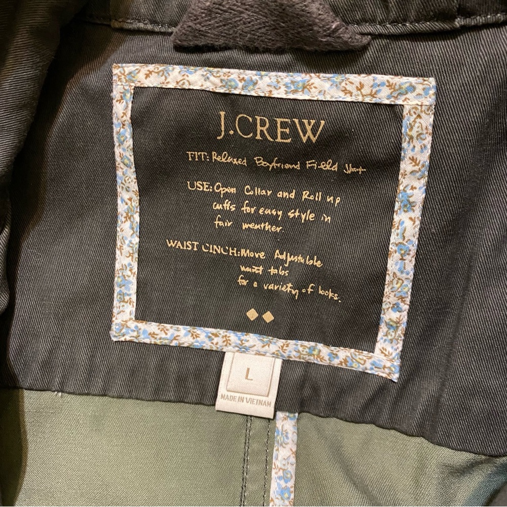 J. Crew Green Twill Field Jacket with Gold buttons - Picture 8 of 15